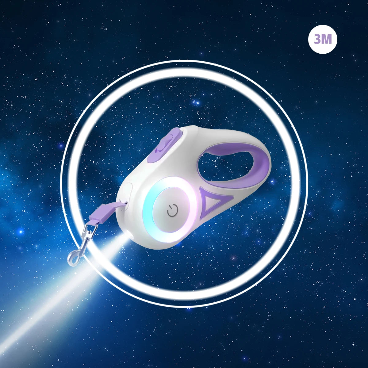 Retractable Dog Leash with LED Light – 3m or 5m