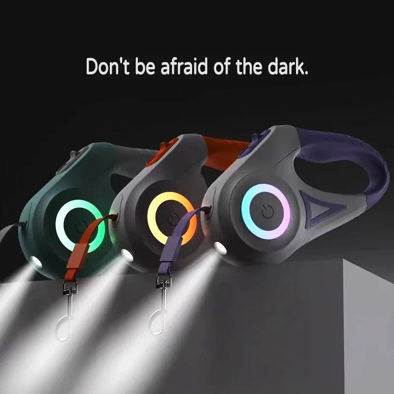 Retractable Dog Leash with LED Light – 3m or 5m