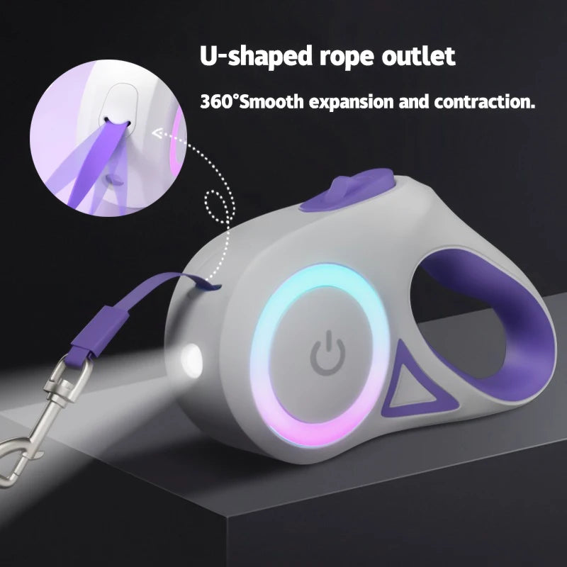 Retractable Dog Leash with LED Light – 3m or 5m